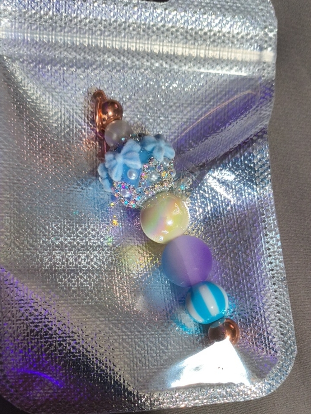 Kids Blue and Purple Beaded Charm Accessory